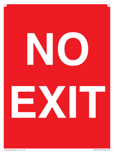 NO EXIT red background